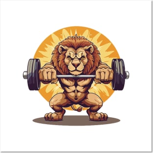 lion at gym Posters and Art